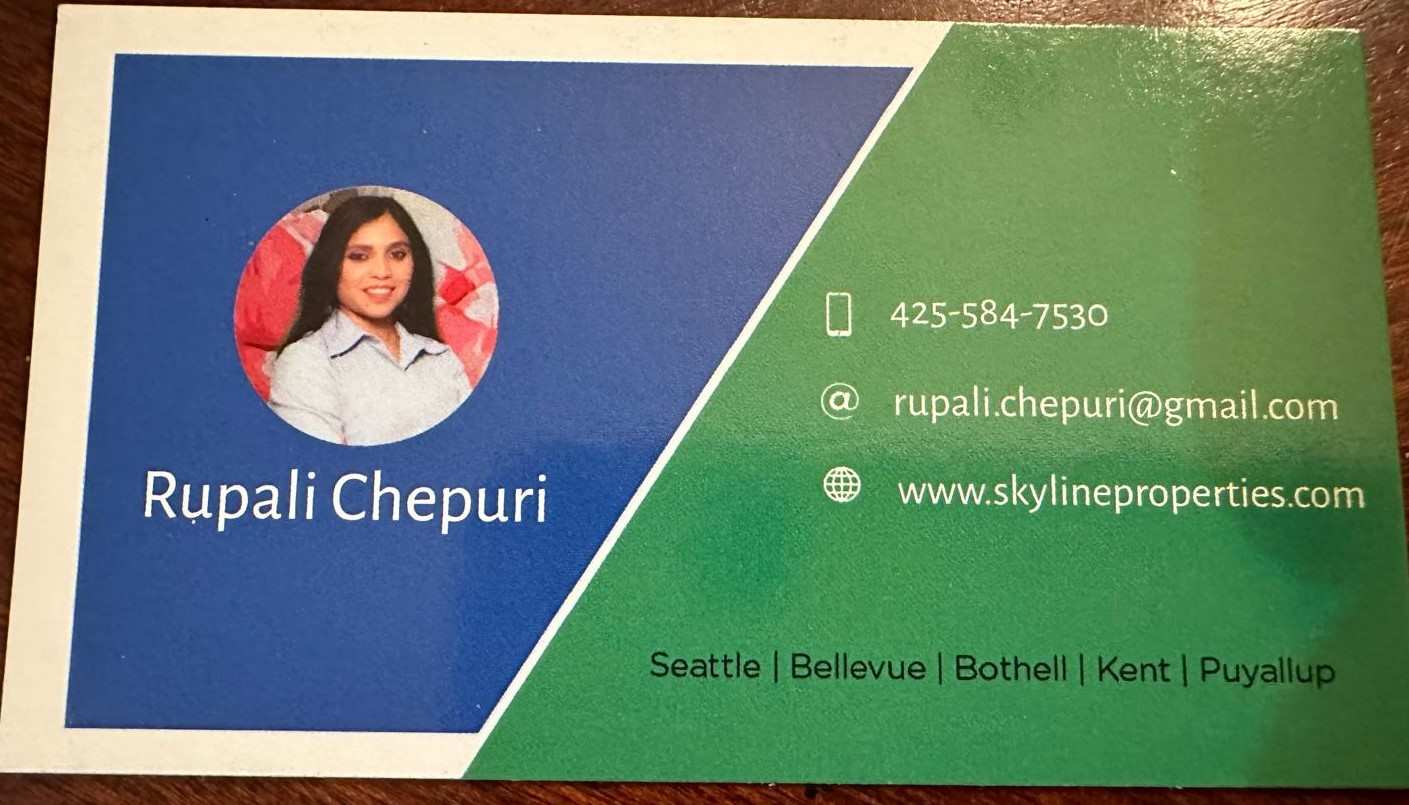 Rupali Chepuri, Realtor and Property Management. Skyline Properties, Inc.